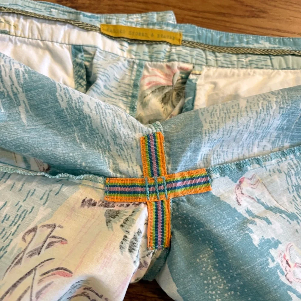Vintage Island Print Shorts - Charleston SC - Coastal Preppy Resort Style